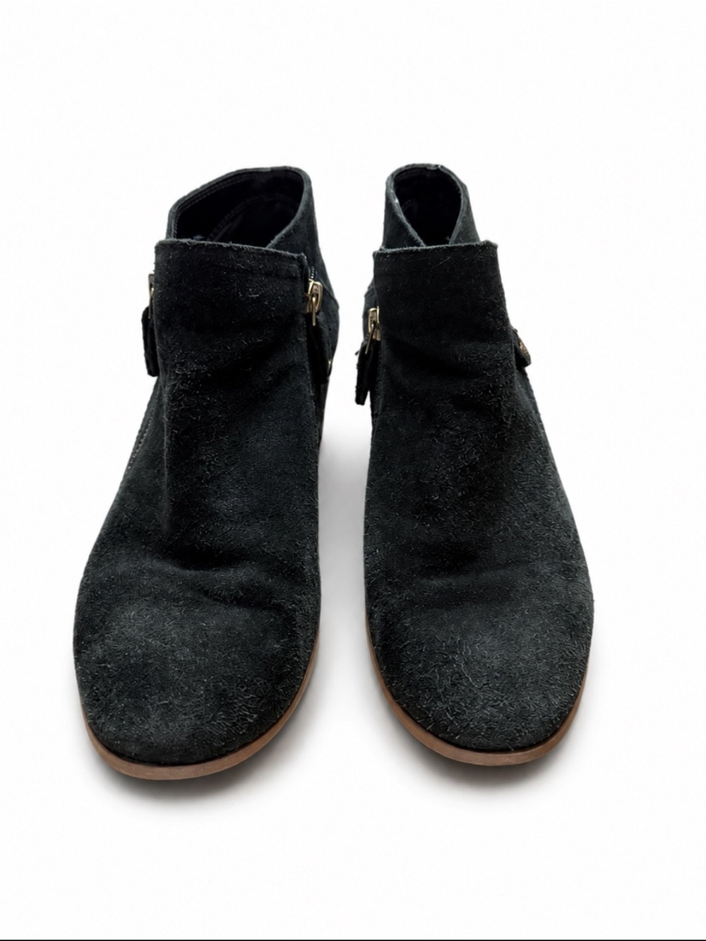 G.H. Bass & Co Nina Zip Black Suede Leather Ankle Boots Women’s 9M - Picture 2 of 7